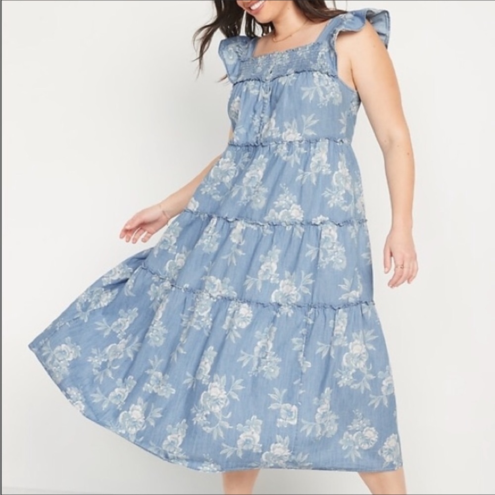 Old Navy Floral Tired Dress M NWT
